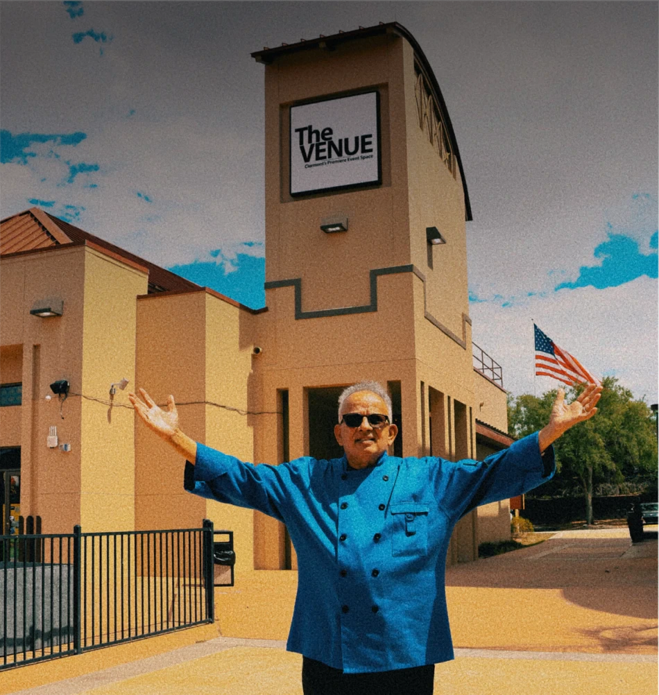 Uday Kadam standing outside The Venue Clermont